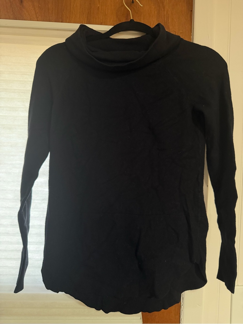 Black Cowl Neck Lightweight Sweater